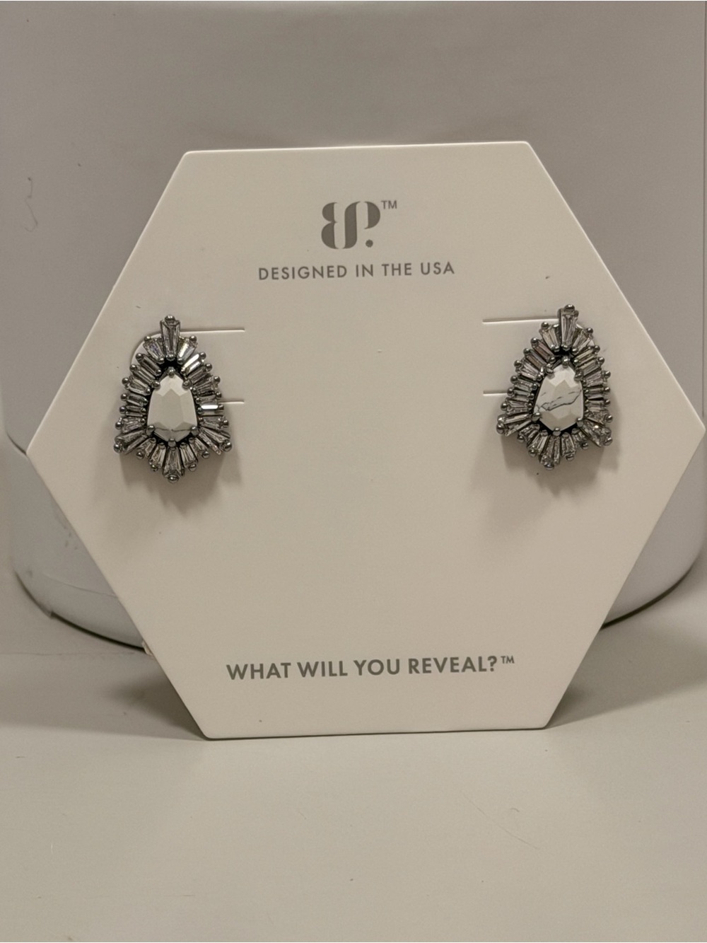Bomb Party NWT! Howlite on Hematite with Diamond CZ